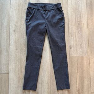 Jones New York Gray Micro Plaid Pull‎ on Stretch Career Trousers Women’s 8 EUC
